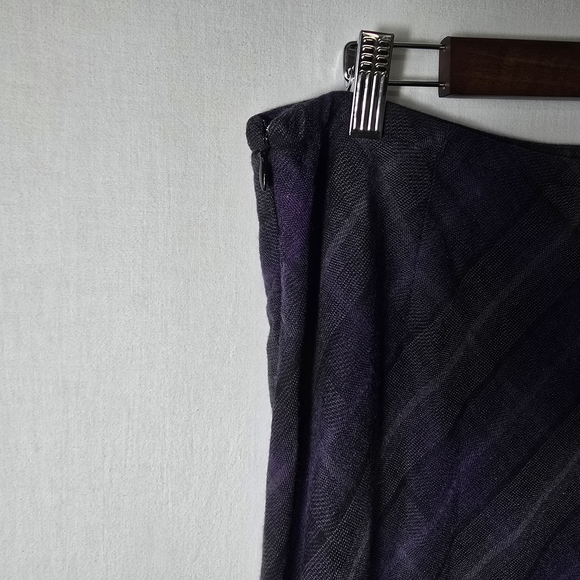 Croft & Barrow Womens Size 14 Purple and Gray Plaid A-Line Skirt - Picture 6 of 9